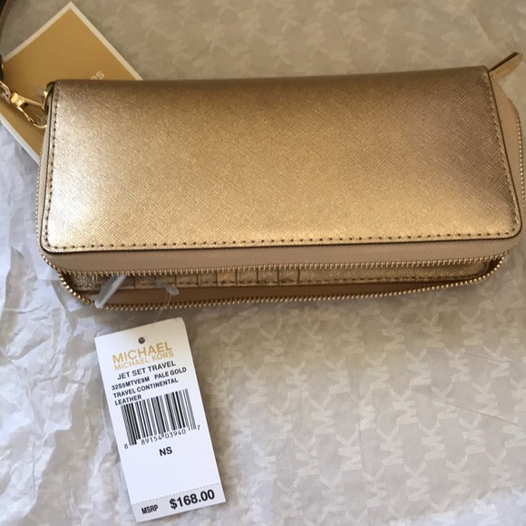 🔥SALE🔥 Michael Kors Jet Set Travel Wallet Gold - Picture 7 of 8